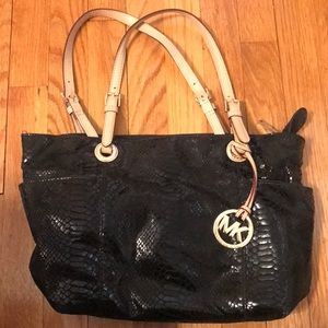 Michael Kors Jet Set East West Snakeskin Tote